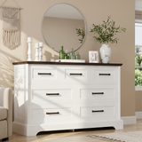 Homall Wooden 6 Drawer Dresser for Bedroom, Modern Chest of Drawers, Storage Cabinet Organizer with Metal Handles for Bedroom, Living Room and Closet
