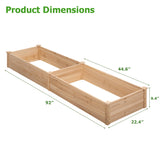 Homall Raised Garden Bed 92x22x9in Divisible Wooden Planter Box Outdoor Patio Elevated Garden Box Kit to Grow Flower, Fruits, Herbs and Vegetables for Backyard, Patio, Balcony - Natural