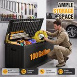 Homall 100 Gallon Outdoor Box Deck Plastic Resin Storage Box