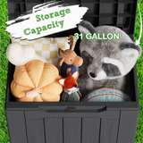 Homall 2 Pack 31 Gallon Deck Box, Lockable Resin Outdoor Storage Box for Patio, Garden Tools & Pool Supplies Storage, Weatherproof Outside Storage Container