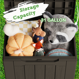 Homall 2 Pack 31 Gallon Deck Box, Lockable Resin Outdoor Storage Box for Patio, Garden Tools & Pool Supplies Storage, Weatherproof Outside Storage Container