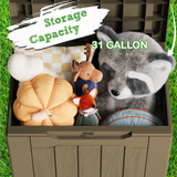 Homall 2 Pack 31 Gallon Deck Box, Lockable Resin Outdoor Storage Box for Patio, Garden Tools & Pool Supplies Storage, Weatherproof Outside Storage Container
