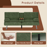 Homall Convertible Futon Sofabed with Armrests and Cup Holders with Adjustable Backrest Angles