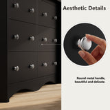 Homall 6 Drawer Dresser for Bedroom, 47'' Wide Wood Double Chest of Drawers with Metal Handles, Storage Cabinet Organizer for Living Room