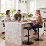 Vyrox Adjustable Bar Stools with Back and Arms, Swivel Metal Bar Chair with Round Base and Footrest, Counter Height Stool