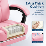 Vyrox Ergonomic Executive Office Chair with Massage Lumbar Support & Footrest, Reclining High Back Leather Office Chair with Padded Armrests, Adjustable Height Desk Chair
