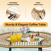 Homall 3-Piece Outdoor Conversation Set Patio Rattan Furniture Set with Cushions & Table,White