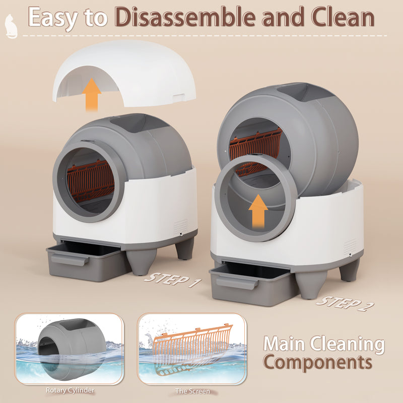 Homall Self Cleaning cat Litter Box with App Control Support WiFi and Safety Protection,Automatic Cat Litter Box for Multiple Cats with A Complimentary Garbage Bag