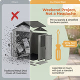 HOMALL 4x4ft Resin Storage Shed, Lockable Outdoor Garden Tool Shed with Heavy-Duty & Weatherproof Design