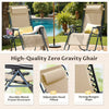 Homall Outdoor Zero Gravity Chair Patio Recliner Chaise Lounge with Adjustable Headrest and Tray for Storage, Pack of 2,Brown