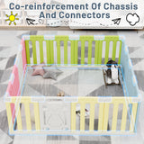 Homall 16-Panel Baby Playpen Kids Activity Centre Playard Center with Lock Door Rubber Bases