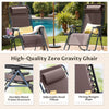 Homall Outdoor Zero Gravity Chair Patio Recliner Chaise Lounge with Adjustable Headrest and Tray for Storage, Pack of 2,Brown
