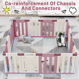 Homall 16-Panel Baby Playpen Kids Activity Centre Playard Center with Lock Door Rubber Bases