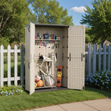 Homall 50 Cu.ft Resin Outdoor Storage Shed - Waterproof, Lockable & Sturdy Floor for Patio/Garden, Beige