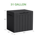 Homall 31-Gallon Resin Deck Box with Lockable Lid, Multi-Functional Outdoor Storage Bench for Patio, Garden, and Backyard