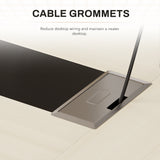 Homall 8ft Conference Table for 10, Modern Seminar Boardroom Table for Office Conference Room, Large Meeting Table with Cable Grommets, Walnut & Black
