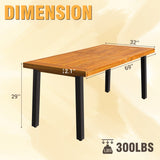 Homall Home 6-Person Acacia Wood Dining Table, Natural Stained with Rustic Metal