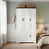 Homall 71" 3-Door Armoire Wardrobe Closet , Modern Storage Armoire with Drawers, Shelves & Hooks for Bedroom