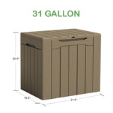 Homall 31-Gallon Resin Deck Box with Lockable Lid, Multi-Functional Outdoor Storage Bench for Patio, Garden, and Backyard