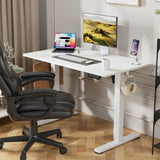 Homall Electric Standing Desk, Height Adjustable Desk with Memory Preset and Phone Stand, White