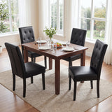 Vyrox Dining Chairs Set of 2, PU Leather Tufted High Back Parsons Chairs for Kitchen Dining Room