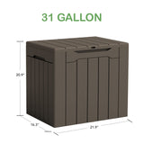 Homall 31-Gallon Resin Deck Box with Lockable Lid, Multi-Functional Outdoor Storage Bench for Patio, Garden, and Backyard
