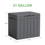 Homall 31-Gallon Resin Deck Box with Lockable Lid, Multi-Functional Outdoor Storage Bench for Patio, Garden, and Backyard
