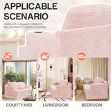 Homall Cloud Boneless Corduroy Sofa Loveseat Double-seater Couch Lounge Floor Chair for Bedroom