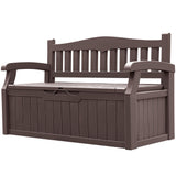 Homall 80 Gallon Plastic Storage Bench Made Of Durable Weatherproof Resin And Deck-Box Organized Storage Compartment For Outdoor Patios And Lawns