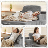 Homall Bean Bag Chaise Lounge Chair Indoor Cloud Couch Sofa Single Bed with Double Cup Holder for Bedroom