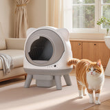 Homall Cute Cat-Ear Self-Cleaning Automatic Cat Litter Box with Smart Sensors, App Control & Health Monitoring,Gray