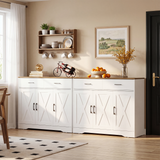 Homall Coffee Bar Cabinet, Freestanding Kitchen Sideboard Buffet Storage Cabinet with 2 Drawers & 3 Doors, Storage Cabinet with Adjustable Shelves for Dining Room Living Room