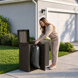 Homall 32 Gallon Outdoor Trash Can, Plastic Garbage Bin with Front Door & Lid, Heavy Duty Waterproof Waste Container for Outdoor