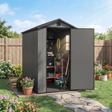Homall 4x6ft Outdoor Plastic Storage Shed,Resin Shed with Lock & Window for Garden,Backyard Easy Assembly,Gray