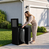 Homall 32 Gallon Outdoor Trash Can, Plastic Garbage Bin with Front Door & Lid, Heavy Duty Waterproof Waste Container for Outdoor