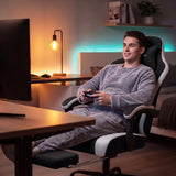 Vyrox Reclining Gaming Chair with Footrest, Massage Lumbar Support, Breathable Technical Fabric, Ergonomic Video Game Chair with Headrest