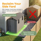 HOMALL 4x8ft Resin Shed for Outdoor Storage, Heavy-Duty Lockable Garden Tool Shed with Weather-Resistant Design