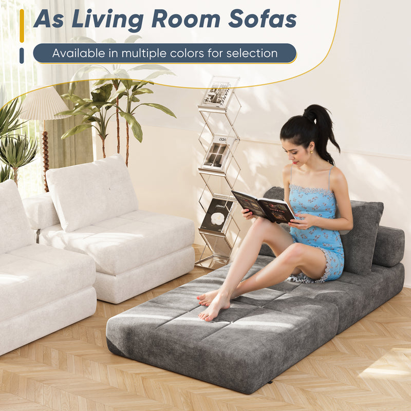 Homall Futon Sofa Bed Convertible Sleeper Chair Floor Couch with High Resilience Memory Foam Lazy Sofa for Living Room/Bedroom