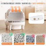Homall Automatic Self-Cleaning Cat Litter Box – Large Open-Top Design for Multi-Cat Families, Integrated Safety Protection, Includes Trash Bags, Gray