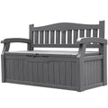 Homall 80 Gallon Plastic Storage Bench Made Of Durable Weatherproof Resin And Deck-Box Organized Storage Compartment For Outdoor Patios And Lawns
