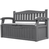 Homall 80 Gallon Plastic Storage Bench Made Of Durable Weatherproof Resin And Deck-Box Organized Storage Compartment For Outdoor Patios And Lawns