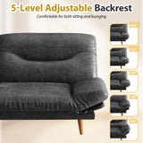 Homall Futon Sofa Bed with Adjustable Backrest & Five Angles Adjustable Armrests Sofa Couch for Small Spaces Living Room Office,PU Black