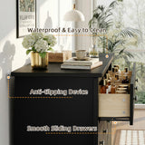Homall 5 Drawer Double Dresser, Modern Wood Chest of Drawer for Living Room Bedroom
