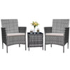 Homall 3 Pieces Patio Furniture Set Outdoor PE Rattan Wicker Patio Conversation Set Bistro Set with Tempered Glass and Cushioned Chairs