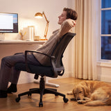 Vyrox Mid-Back Mesh Office Chair Set of 2, Ergonomic Desk Chair with Lumbar Support, Adjustable Swivel Task Chair for Home Office