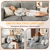 Homall 84''W Modern Sofa 3 Seat Adult Corduroy Couch with Wide Armrest Fabric Couch with USB Charging Ports for Living Room