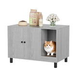 Homall Hidden Cat Litter Box Enclosure with Scratching Mat Multi-Functional Cat Litter Box Wooden Cat Washroom Furniture