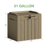 Homall 2 Pack 31 Gallon Deck Box, Lockable Resin Outdoor Storage Box for Patio, Garden Tools & Pool Supplies Storage, Weatherproof Outside Storage Container