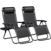 Lacoo 2 Zero Gravity Chair Patio Outdoor Foldable Lawn Lounge Chair Reclining Chair with Adjustable Pillow for Graden, Patio,Beach , Blue