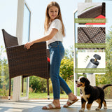 Homall 4 Pieces Patio Conversation Set Outdoor Furniture Rattan Chairs Wicker Seating with Cushion and Table Weather-resistant for Porch Garden Backyard